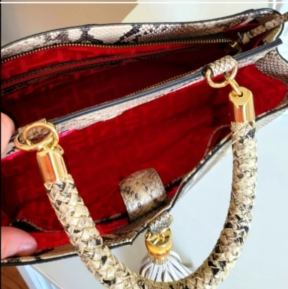 Elaine Turner Snake Embossed Leather Handbag NWOT - Picture 5 of 6